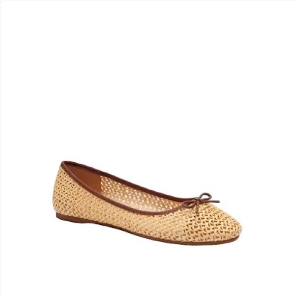COACH Women's Abigail C Raffia Ballet Flats - Picture 1 of 13